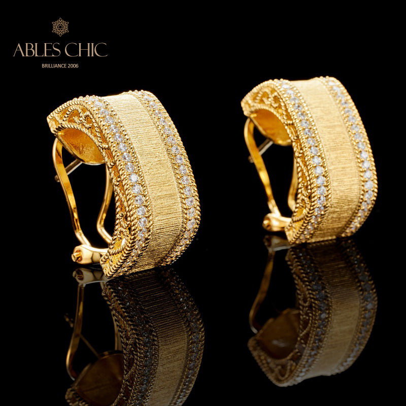 Ohrringe mit geometrischem Seidenmuster 6139