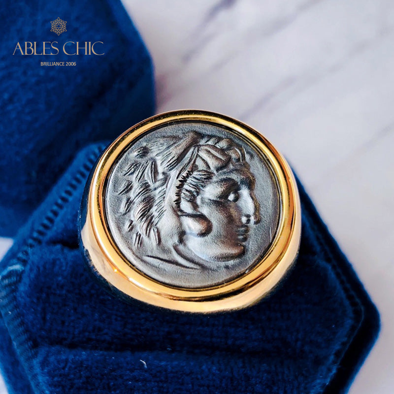 Offener Ring mit griechischer Zeus-Münze 6021