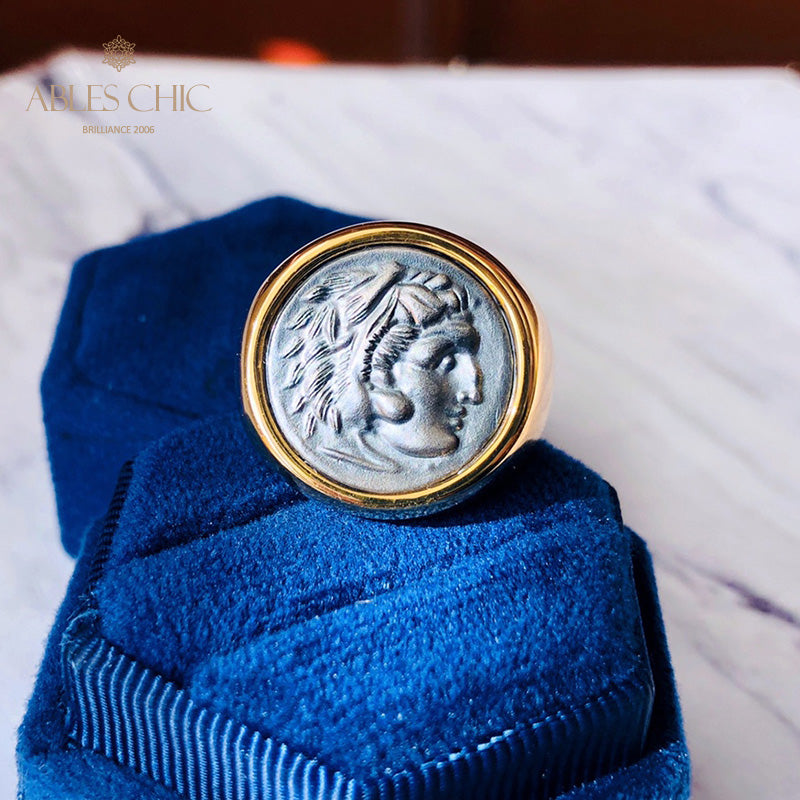 Offener Ring mit griechischer Zeus-Münze 6021