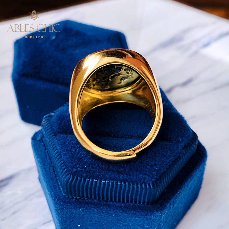 Offener Ring mit griechischer Zeus-Münze 6021