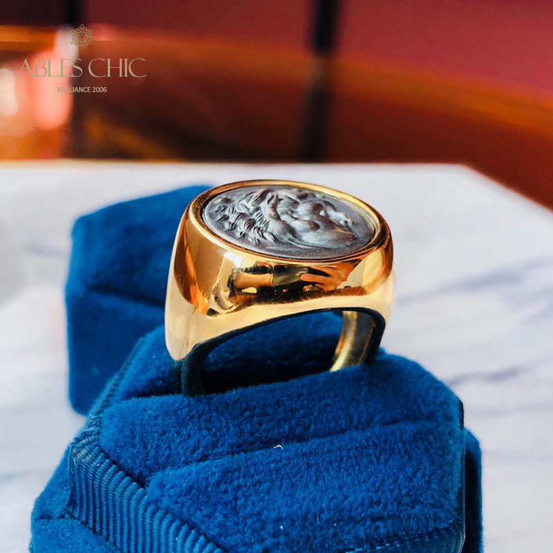 Offener Ring mit griechischer Zeus-Münze 6021