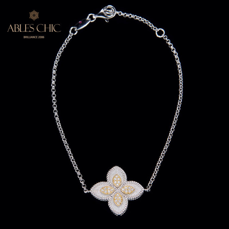 Stoffelement Kleeblatt Armband 6127