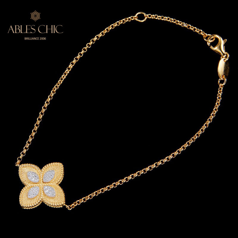 Stoffelement Kleeblatt Armband 6127