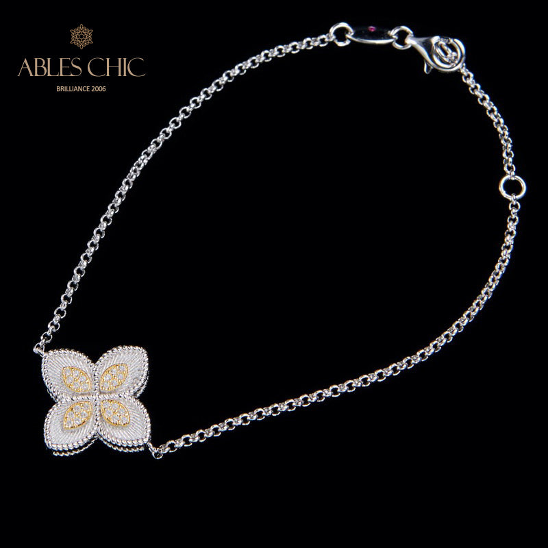 Stoffelement Kleeblatt Armband 6127