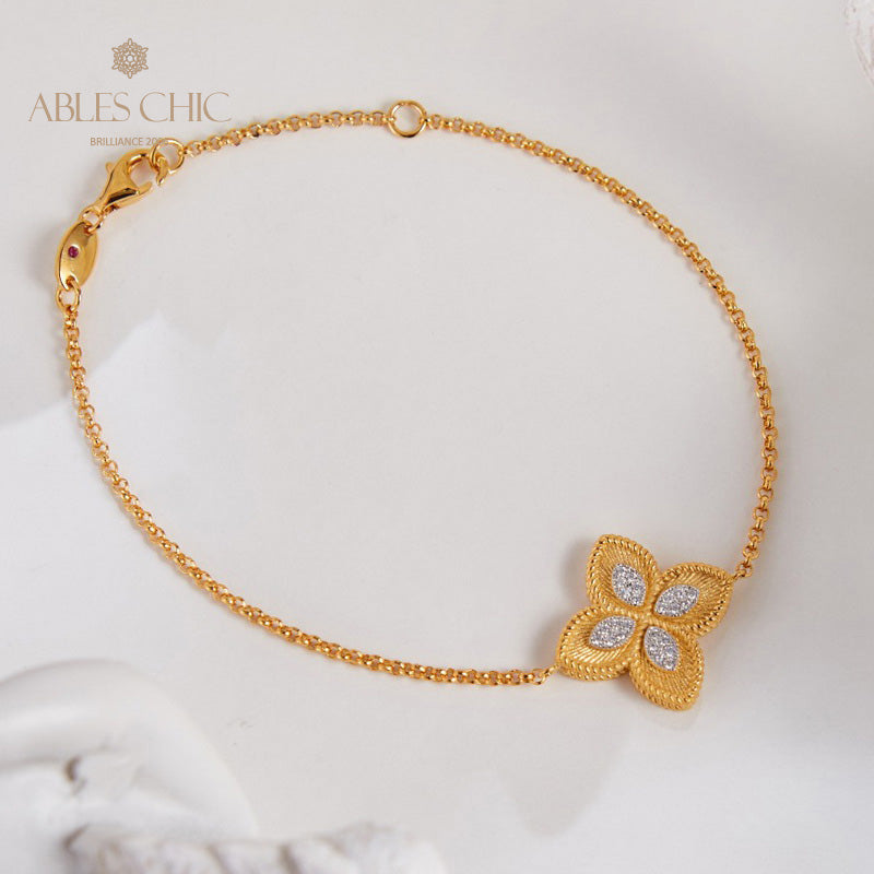 Stoffelement Kleeblatt Armband 6127