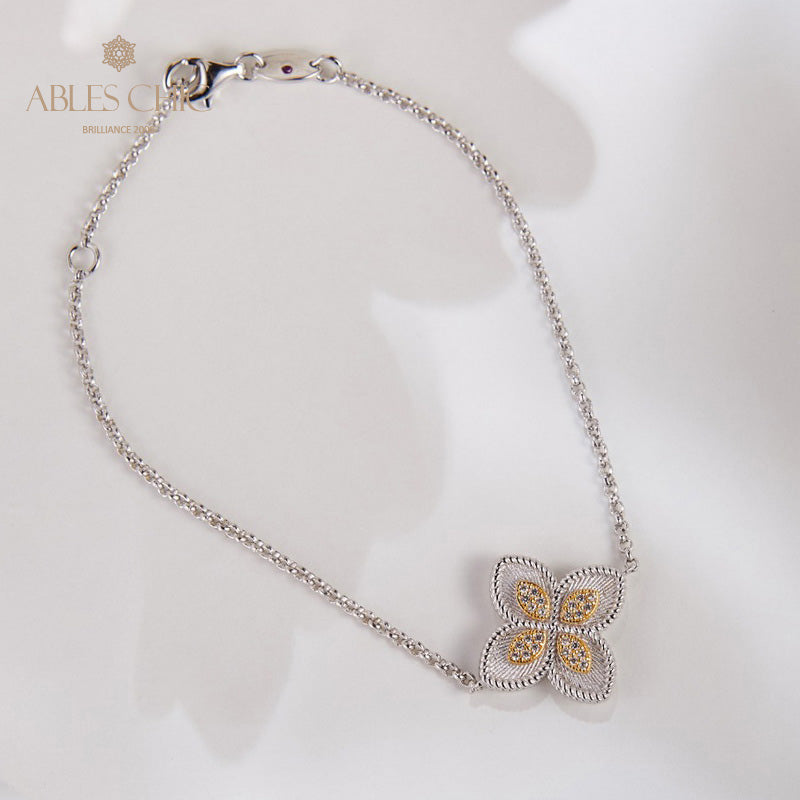 Stoffelement Kleeblatt Armband 6127