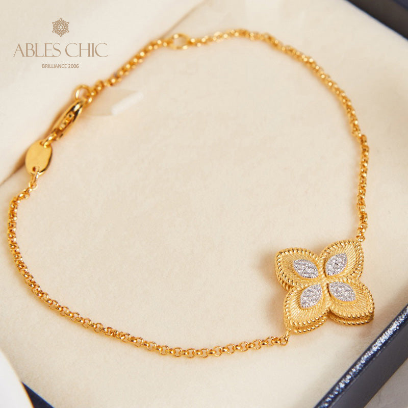 Stoffelement Kleeblatt Armband 6127