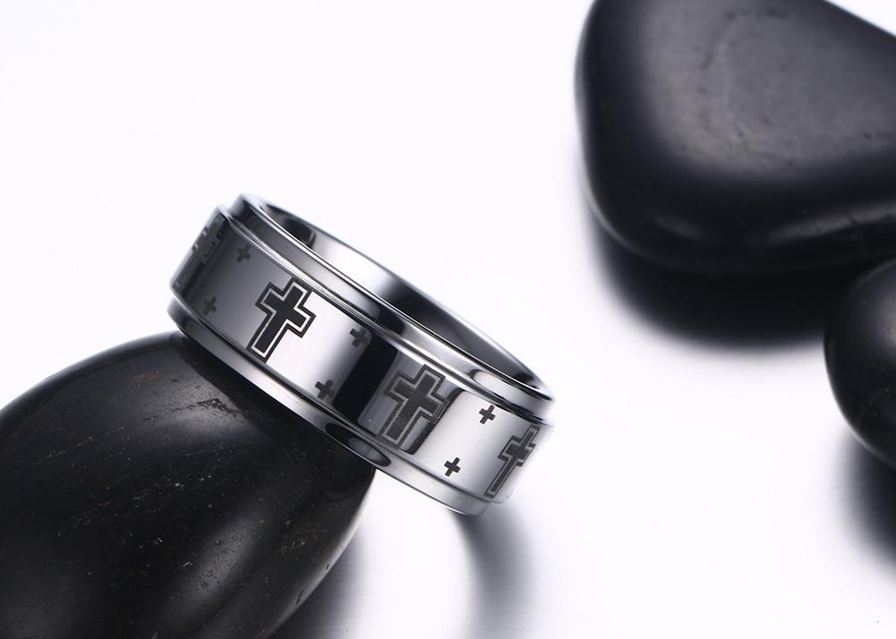 White Tungsten Wedding Band Cross Engagement Ring Wholesale 8mm - Ables Mall