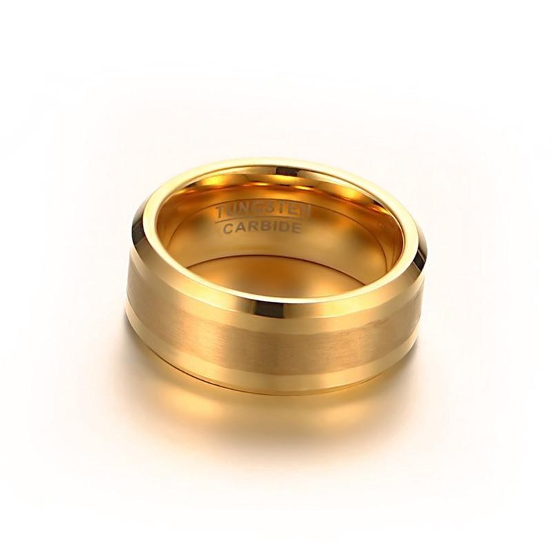 White Tungsten Brushed Center Engagement Band Flat Ring Wholesale 8mm - Ables Mall