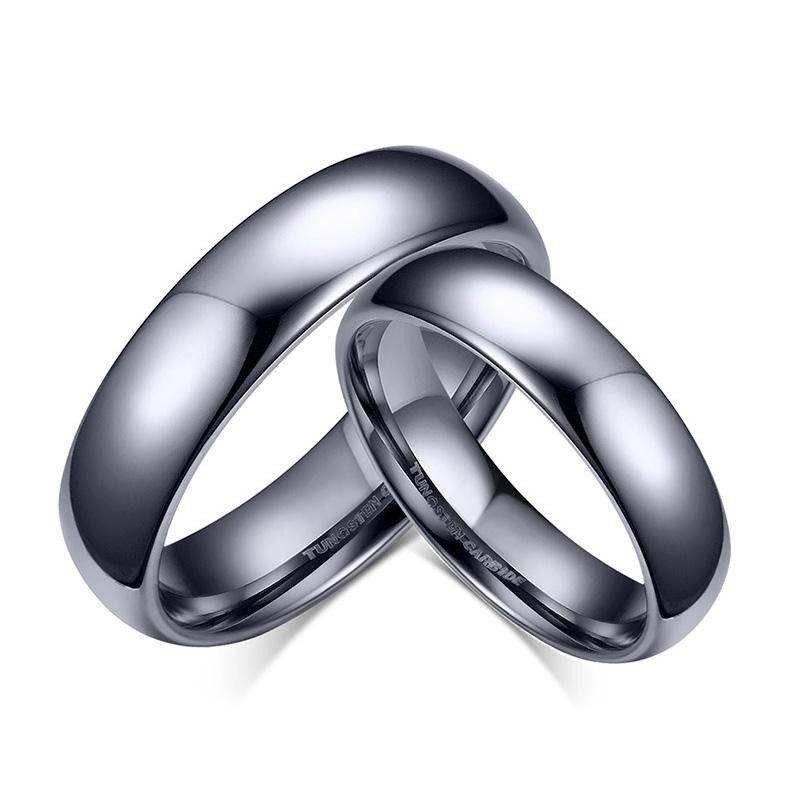 Classic Domed Gold Tungsten Engagement Band Couple Ring Wholesale Plated 4mm 6mm - Ables Mall