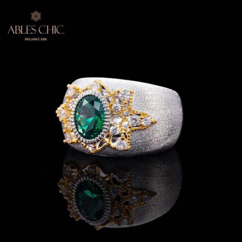 Smaragdblumen-Seidenring 6067
