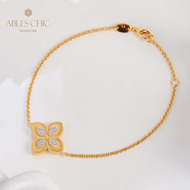 Stoffelement Kleeblatt Armband 6127