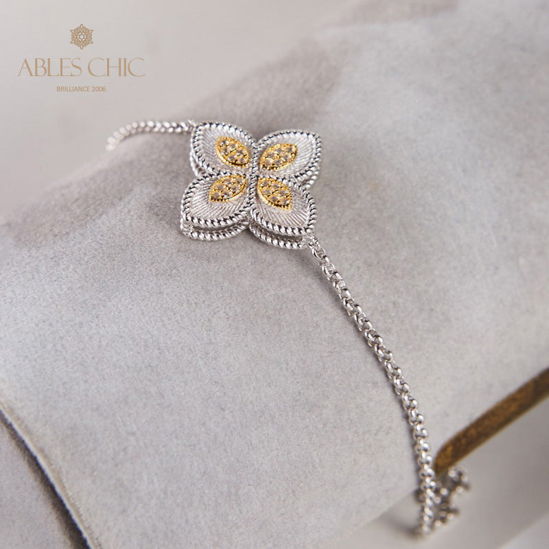 Stoffelement Kleeblatt Armband 6127
