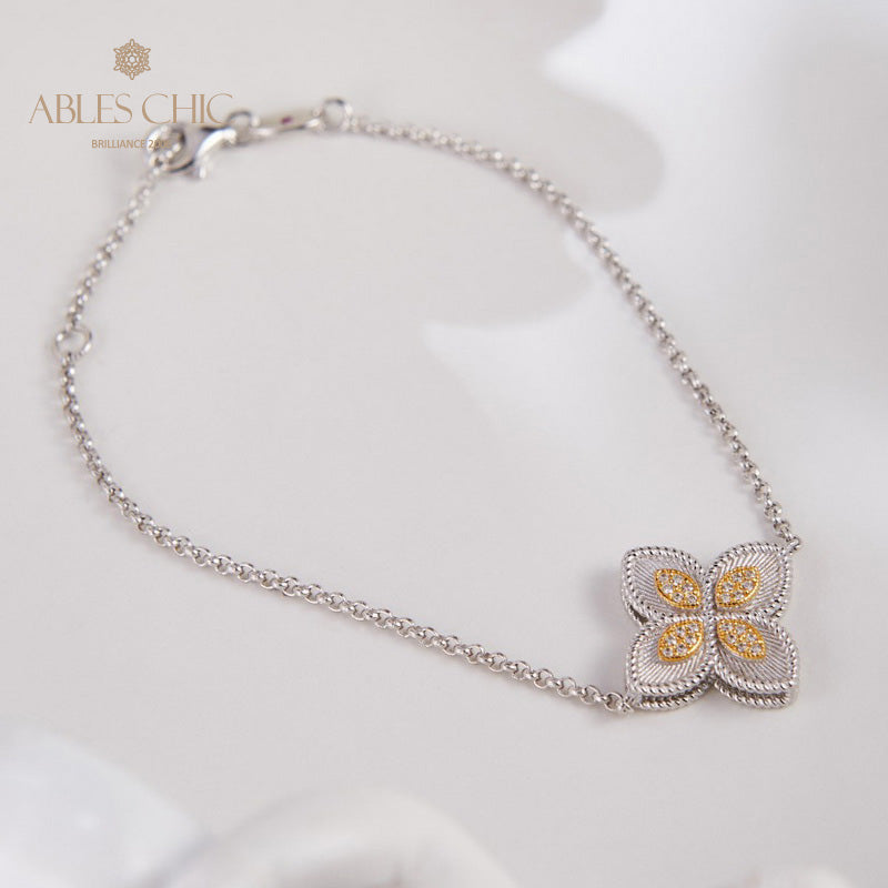 Stoffelement Kleeblatt Armband 6127