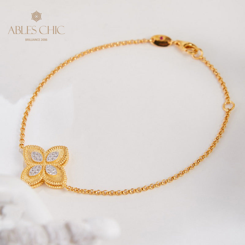 Stoffelement Kleeblatt Armband 6127