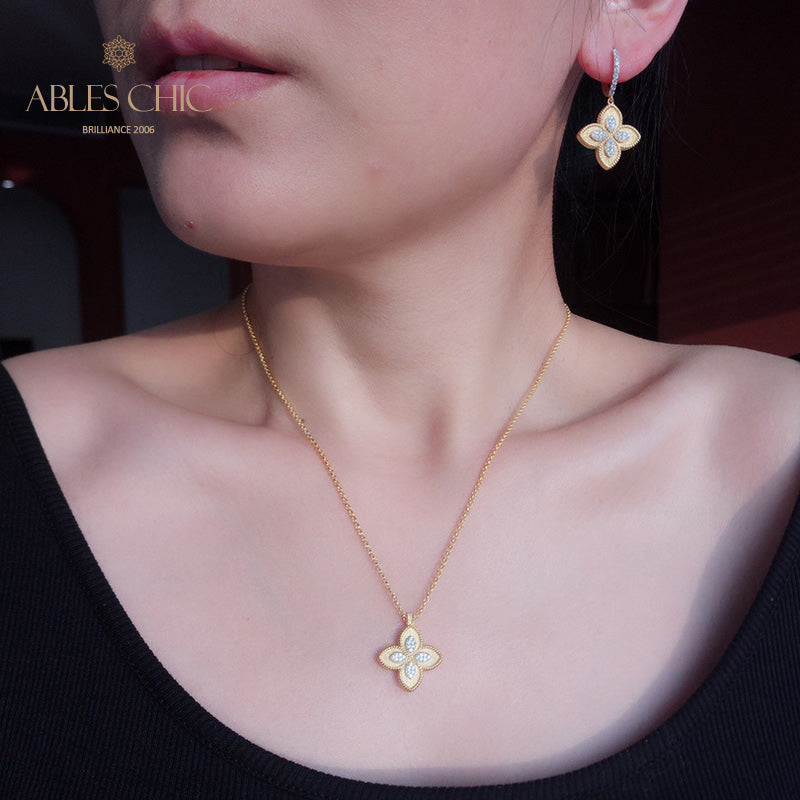 Stoffmuster Kleeblatt Ohrringe 6125