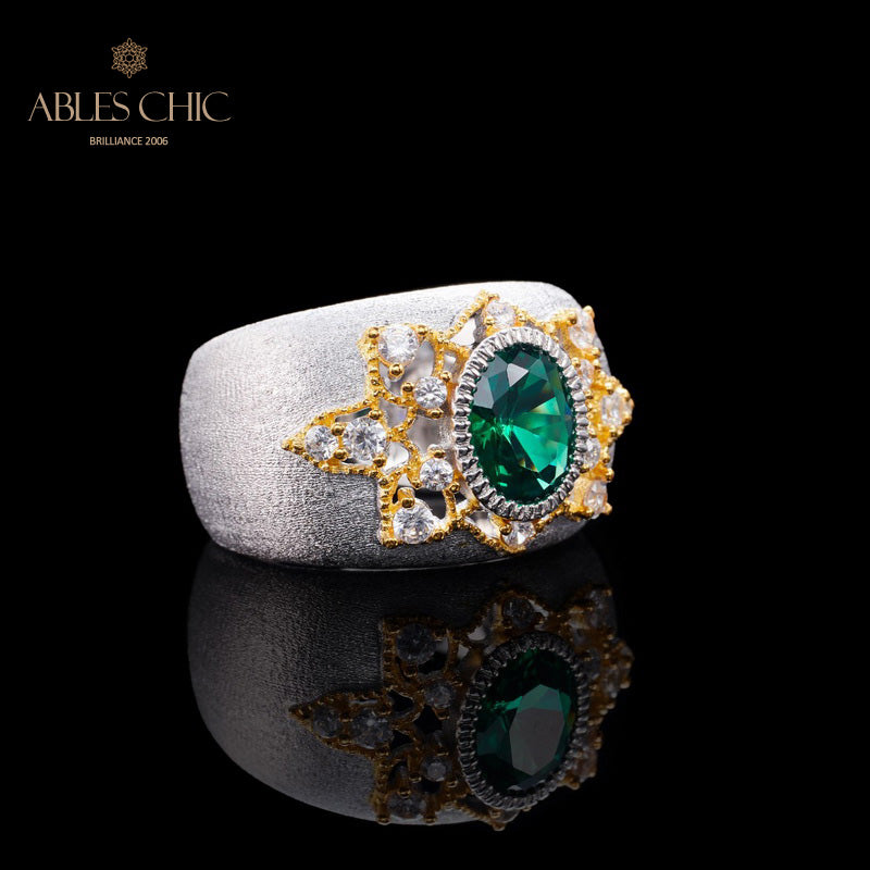 Smaragdblumen-Seidenring 6067