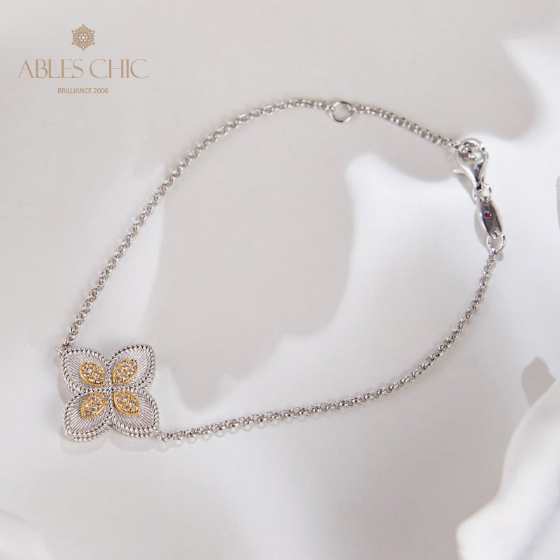 Stoffelement Kleeblatt Armband 6127