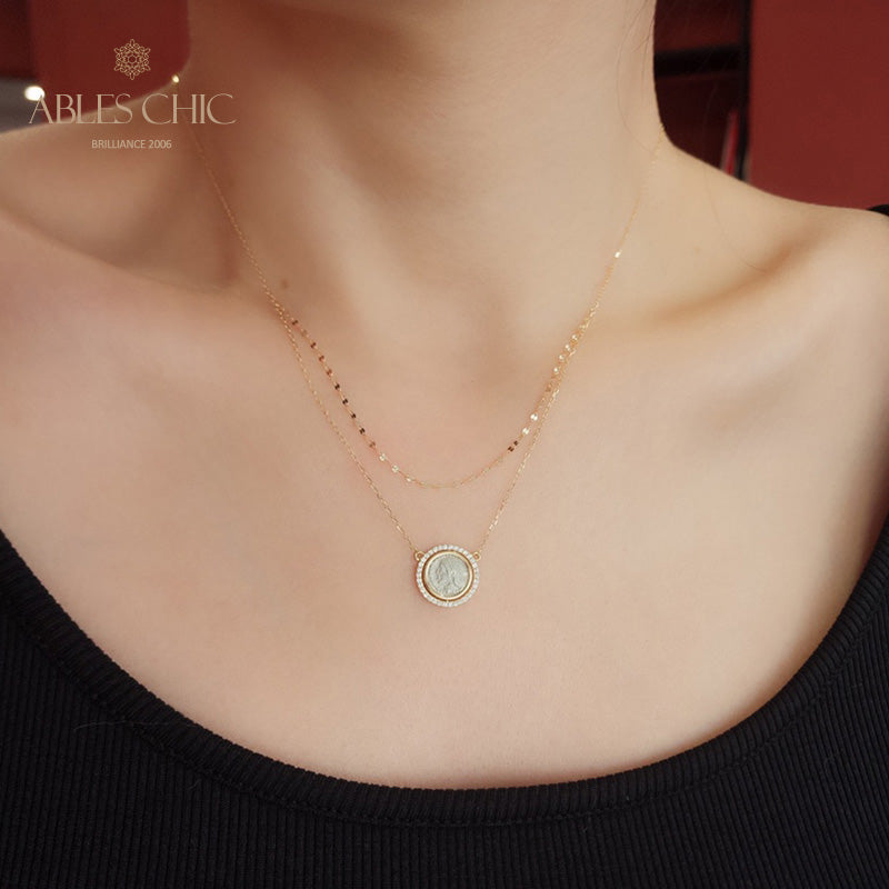 Griechische Wendemedaillon-Halskette