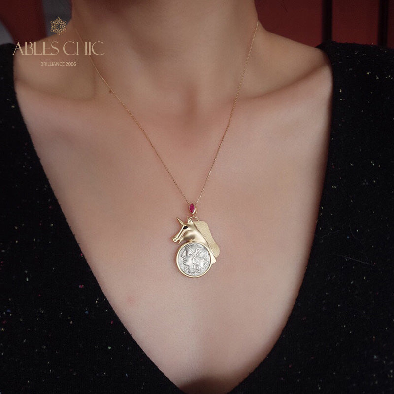 Nur römischer Einhorn-Münzanhänger