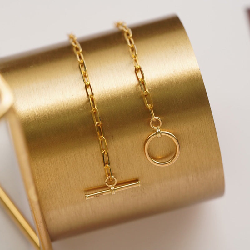 Verlängerte Halskette mit T-Steg, 50 cm