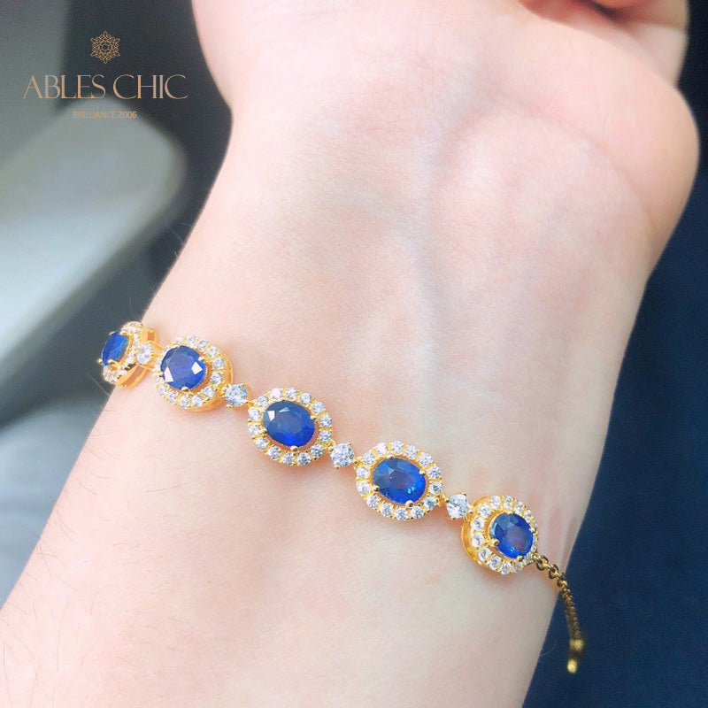 Natürliches Saphir-Kettenarmband 5850