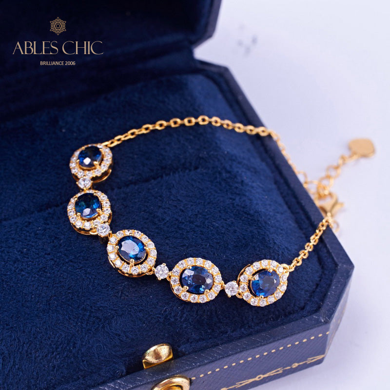 Natürliches Saphir-Kettenarmband 5850