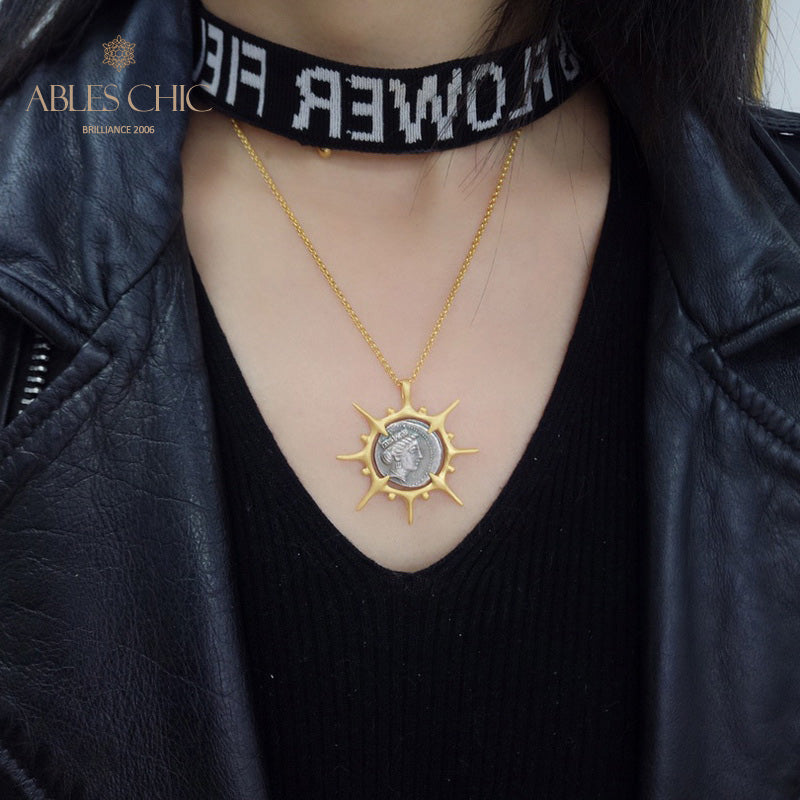 Antike Münze römische Skulpturen Halskette 5799