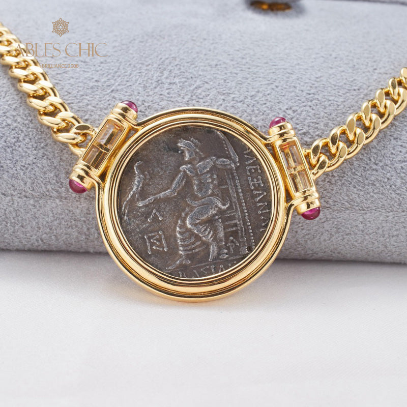 Griechische Zeus-Antike-Münzenkette 5842