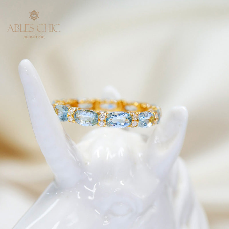 Aquamarin Stapelring 6042