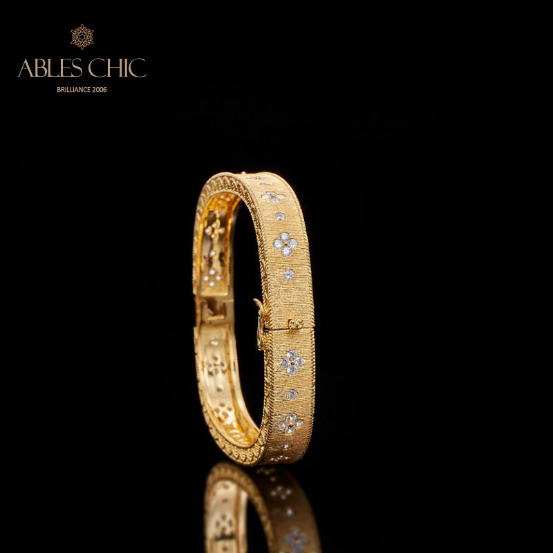 Stoffklee-Armband mit Sternenzirkon 5776