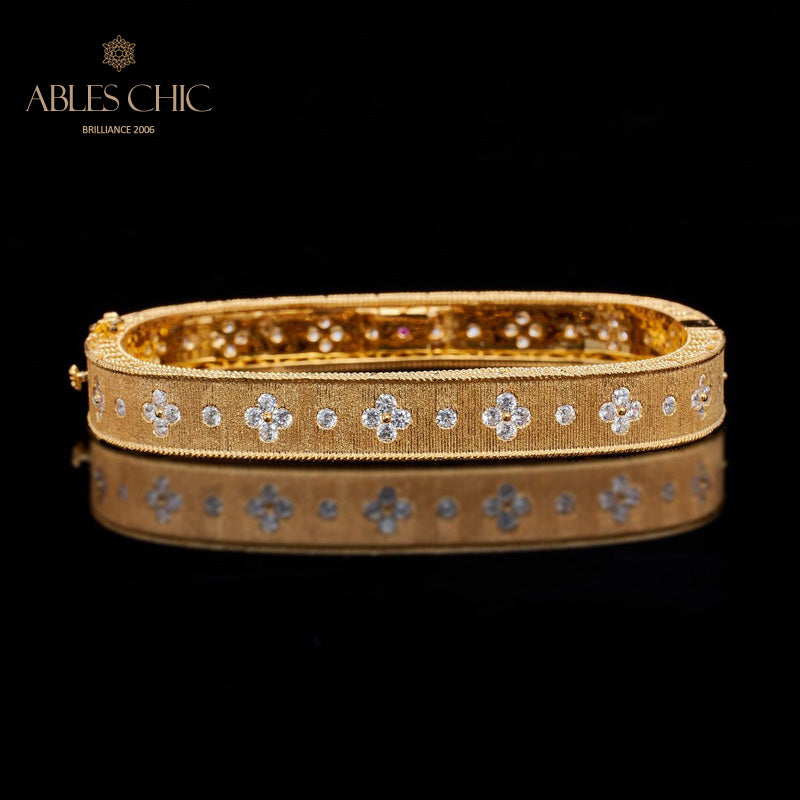 Stoffklee-Armband mit Sternenzirkon 5776