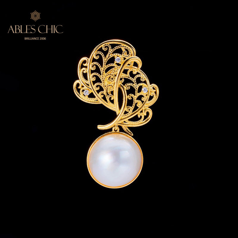 Mabe Pearl Filigraner Blattanhänger 5820