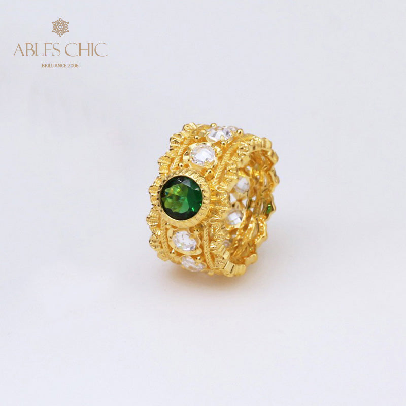 Floraler Filigran-Smaragdring 5077