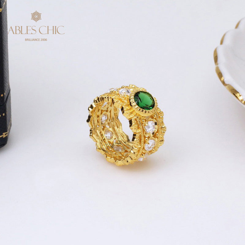 Floraler Filigran-Smaragdring 5077