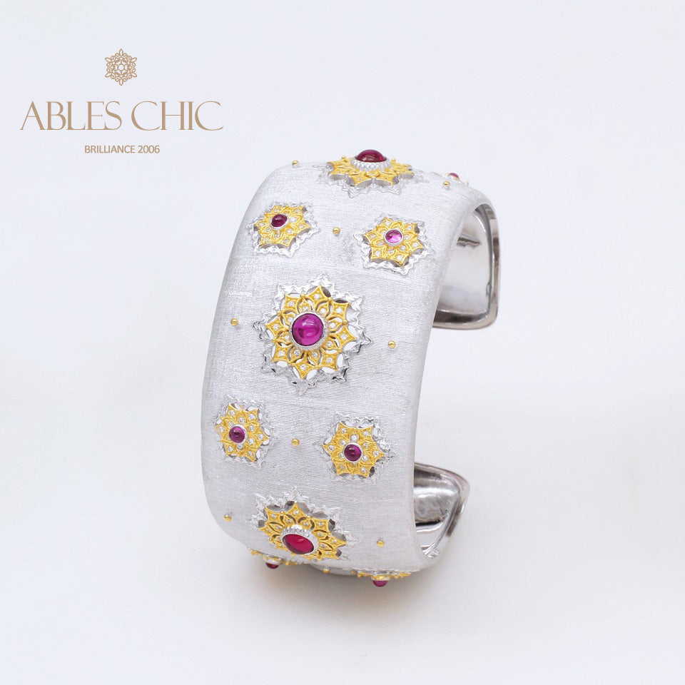 Seidiges breites Armband mit Sternensteinen 5455
