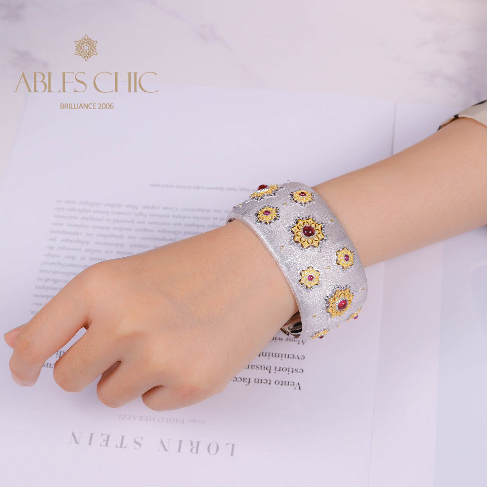 Seidiges breites Armband mit Sternensteinen 5455