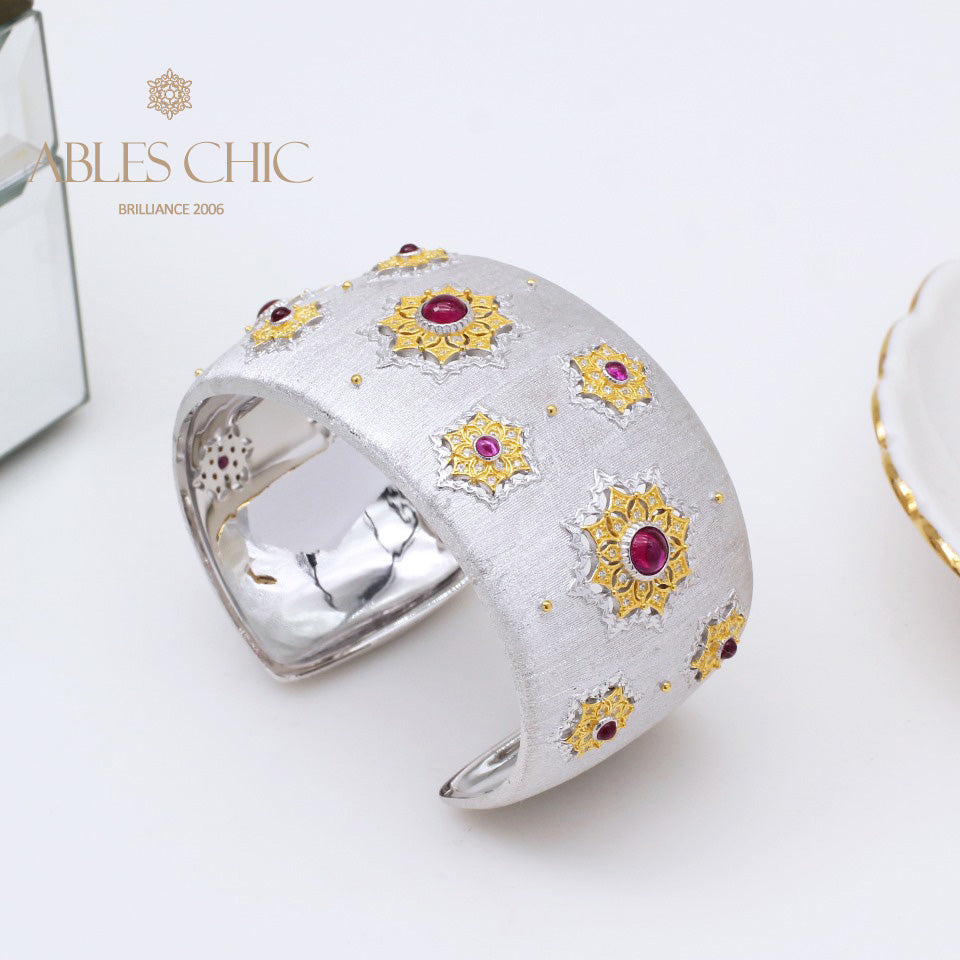 Seidiges breites Armband mit Sternensteinen 5455