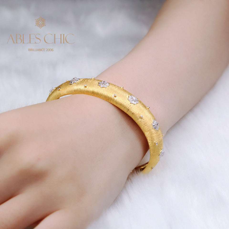 Armreif mit Stoffstruktur und Sternen 5126