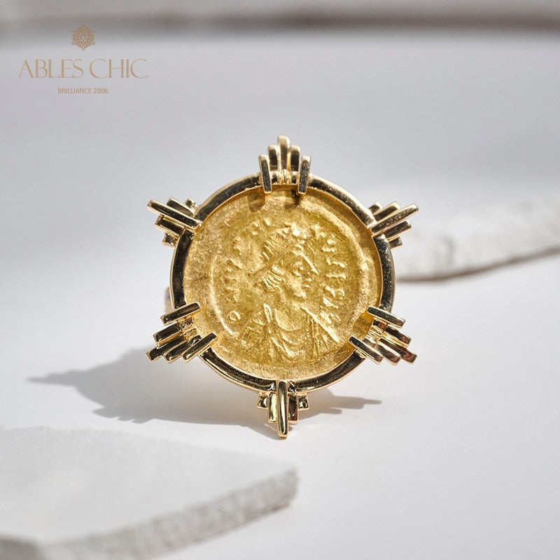 Griechischer Goldmünzenring