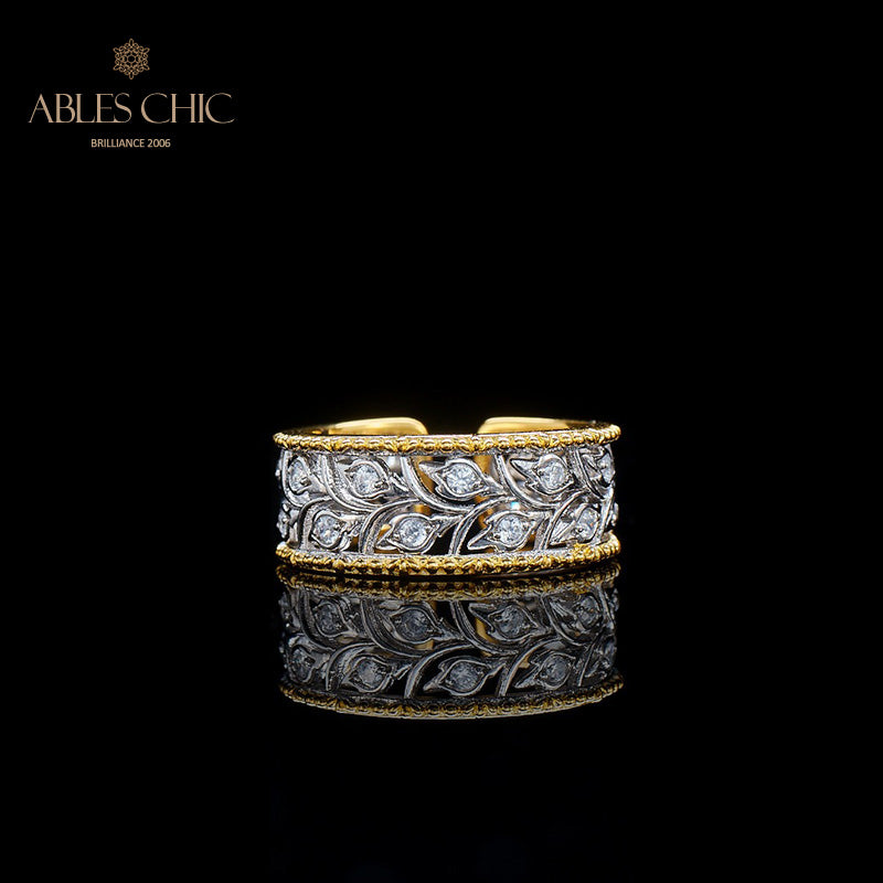 Offener Ring mit Rosenknospen-Blumenmotiv 5992