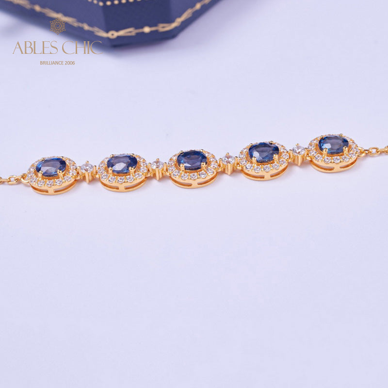 Natürliches Saphir-Kettenarmband 5850