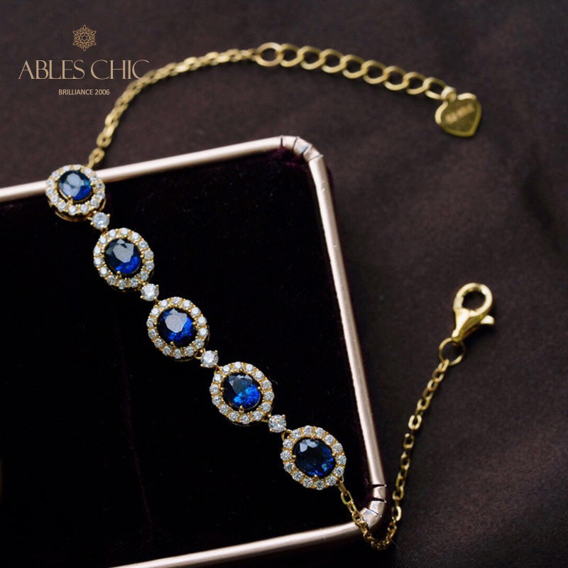 Natürliches Saphir-Kettenarmband 5850