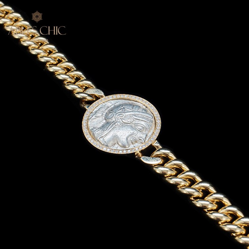 Griechisches Athena Flip-Medaillon-Armband