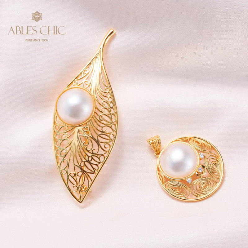 Mabe Pearl Filigraner Blattanhänger 5844