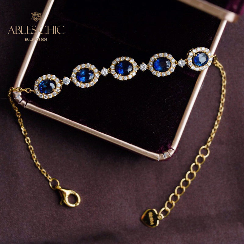 Natürliches Saphir-Kettenarmband 5850