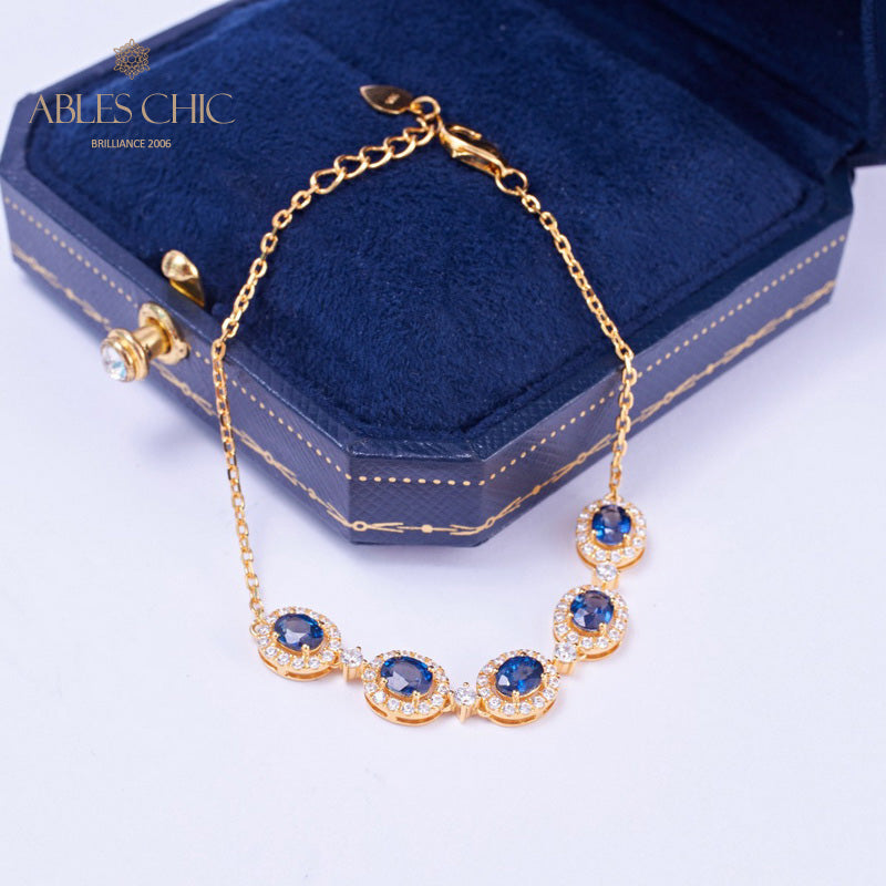 Natürliches Saphir-Kettenarmband 5850