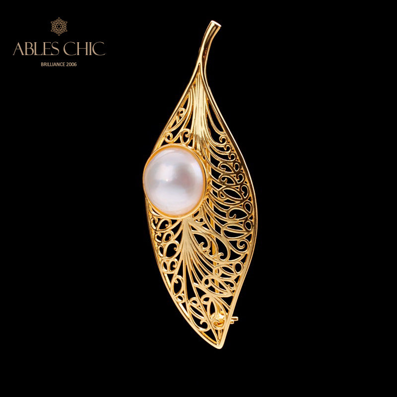 Mabe Pearl Filigraner Blattanhänger 5844