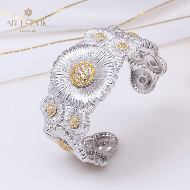 Offenes Armband mit Gänseblümchenblüten 5254