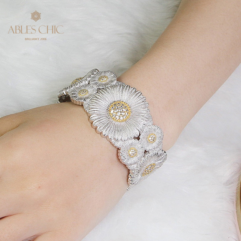 Offenes Armband mit Gänseblümchenblüten 5254